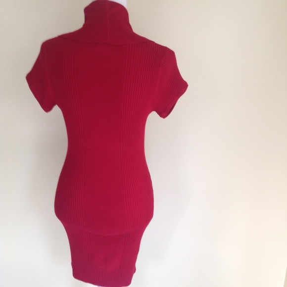 RED DRESS - APPLE CHERRY RED SWEATER DRESS - Picture 2 of 5